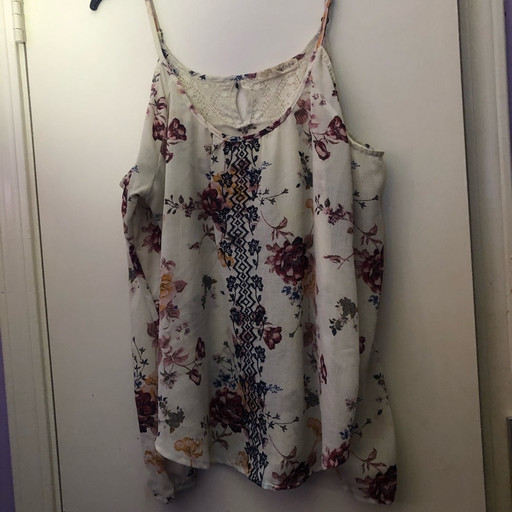 Long Sleeve Cold Shoulder Blouse